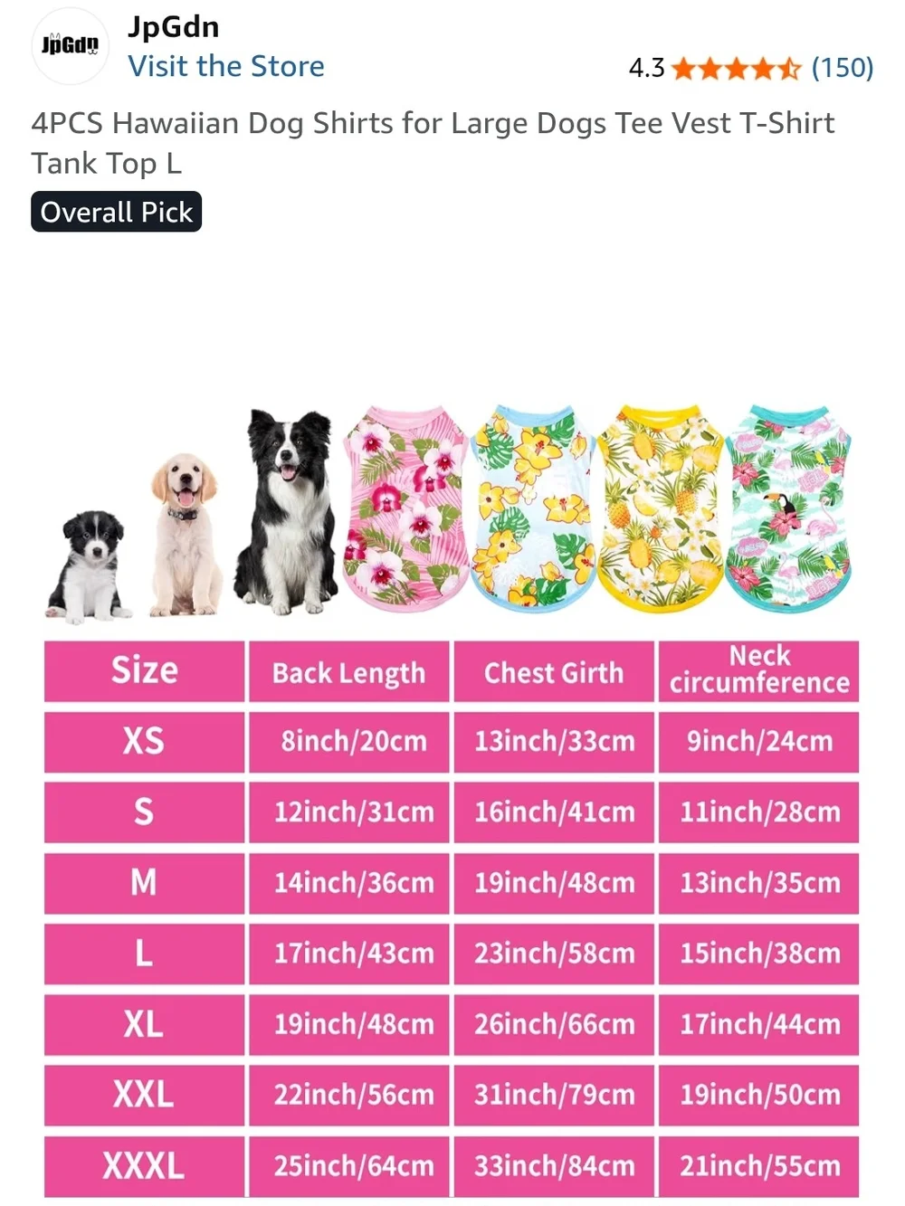 Set Of 5 Summer Dog Shirts